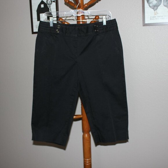 White House Black Market Pedal Pushers Size 8 Black - Picture 1 of 9